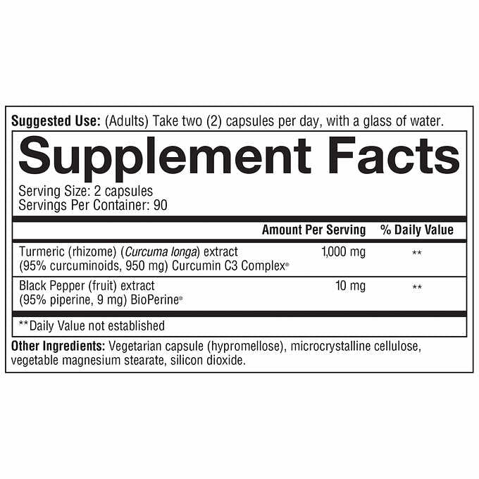 Youtheory Turmeric Extra Strength Formula 1,000 mg., 180 Capsules