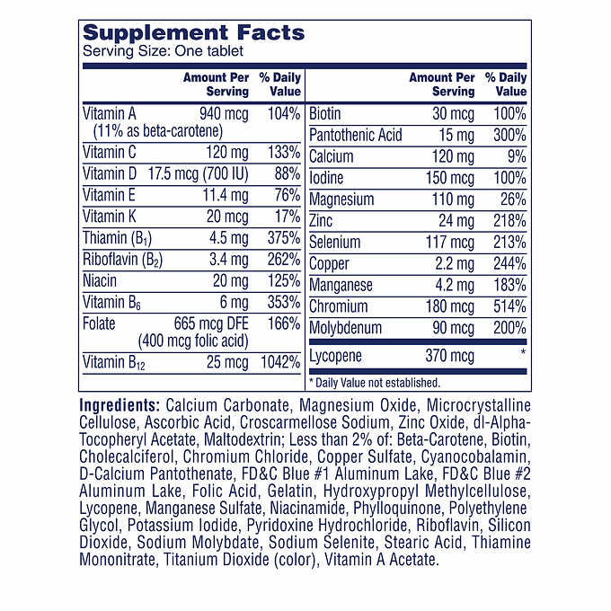 One A Day Men's 50+ Healthy Advantage Multivitamin,（ 300 Tablets）